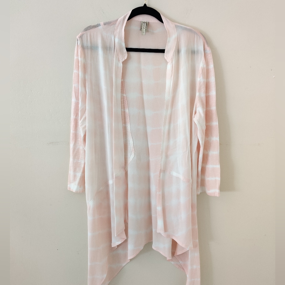 XCV Peach and White Tie Dye Cardigan